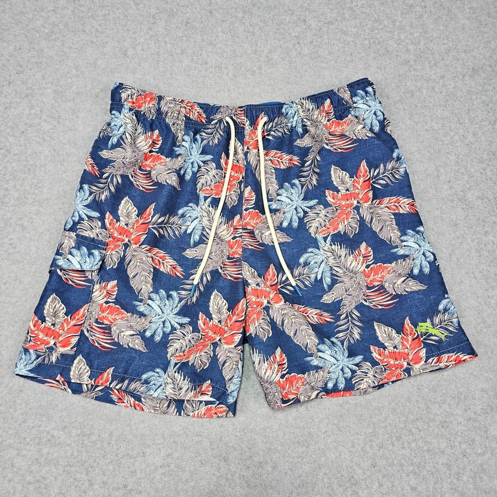 Tommy Bahama Swim‎ Trunks Mens Large Shorts Hawaiian Tropical AOP Floral Beach